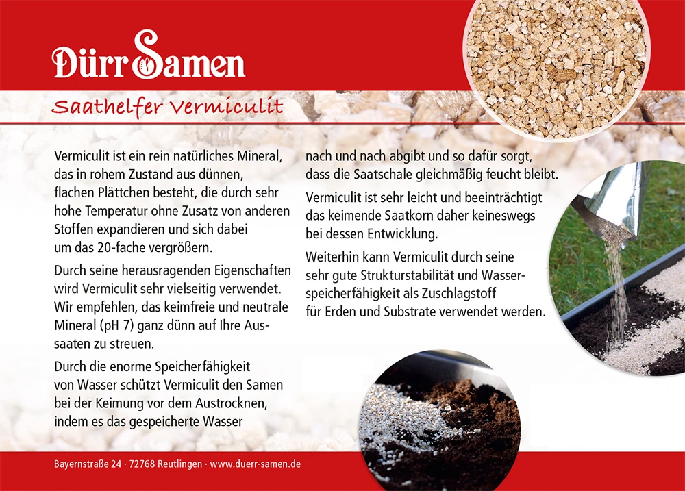 Aussaathelfer Vermiculite 400 G | Anzuchtzubehör Von Dürr Samen 3 Aussaathelfer Vermiculite 400 G | Anzuchtzubehör Von Dürr Samen