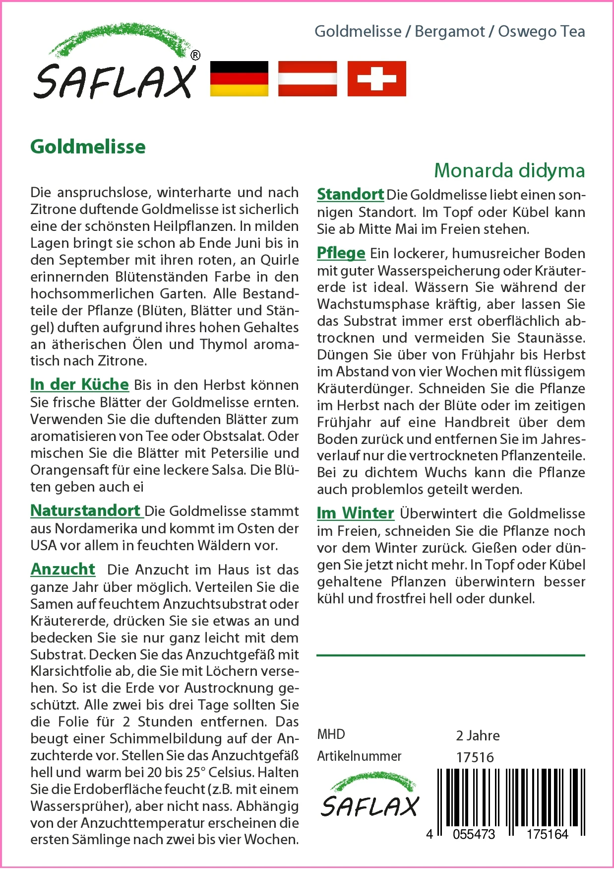 Goldmelisse | Melissensamen Von Saflax 4 Goldmelisse | Melissensamen Von Saflax – Bild 2