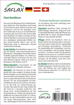 Zimt-Basilikum | Basilikumsamen Von Saflax -Pegasus Verkaufe 535687 Zimt Basilikum 17518 sa 1
