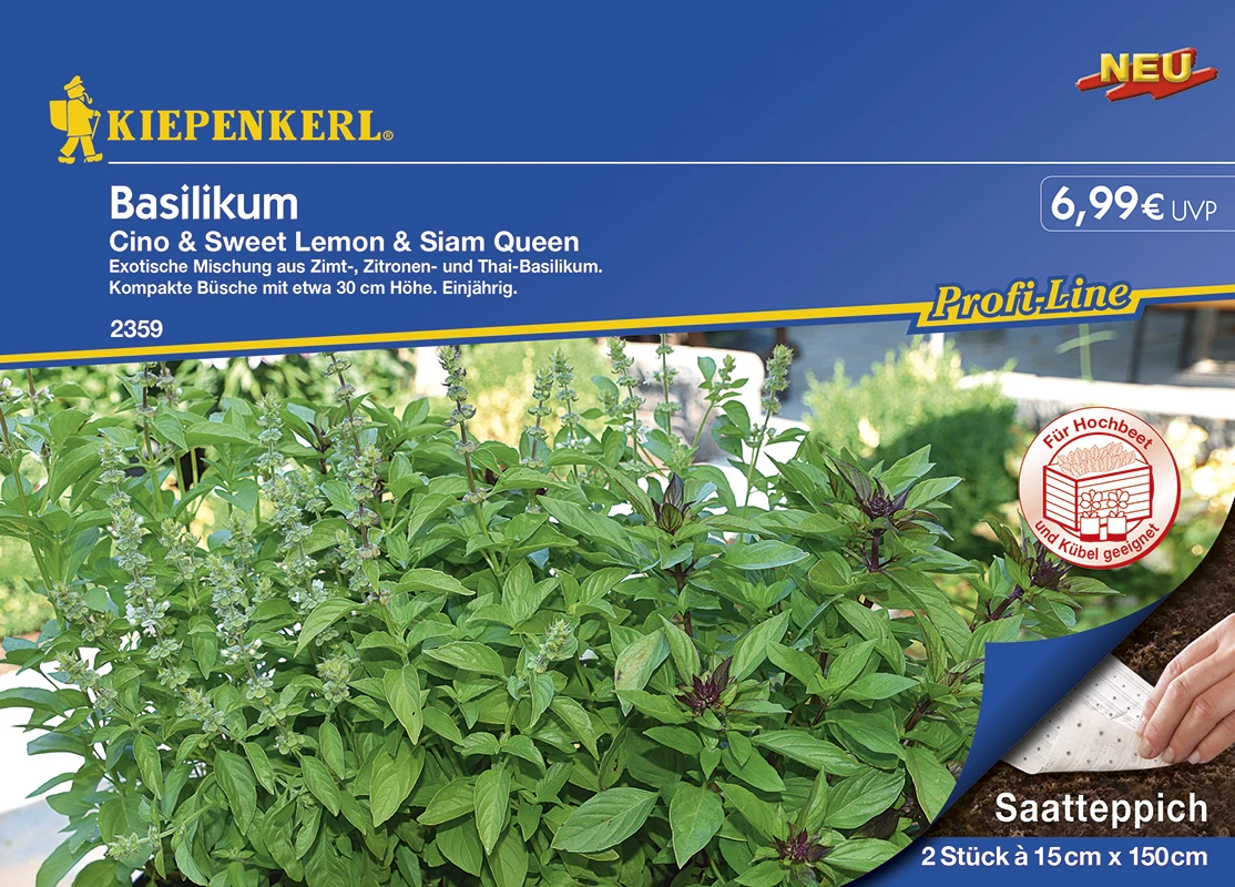 Basilikum Cino Sweet Lemon Siam Queen Doppeltüte (Saatteppich) | Basilikumsamen Von Kiepenkerl 3 Basilikum Cino Sweet Lemon Siam Queen Doppeltüte (Saatteppich) | Basilikumsamen Von Kiepenkerl