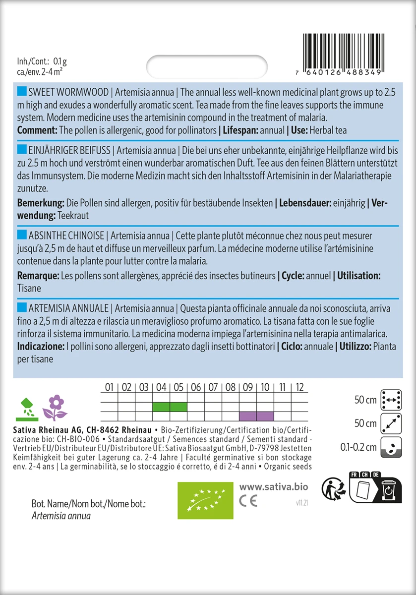 Einjähriger Beifuss | BIO Heilpflanzensamen Von Sativa Rheinau 4 Einjähriger Beifuss | BIO Heilpflanzensamen Von Sativa Rheinau – Bild 2