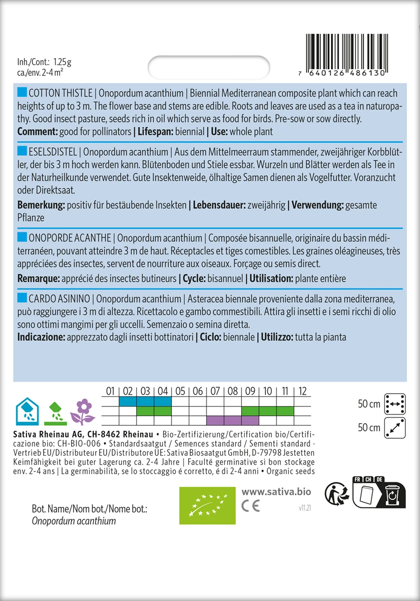 Eselsdistel | BIO Heilpflanzensamen Von Sativa Rheinau 3 Eselsdistel | BIO Heilpflanzensamen Von Sativa Rheinau