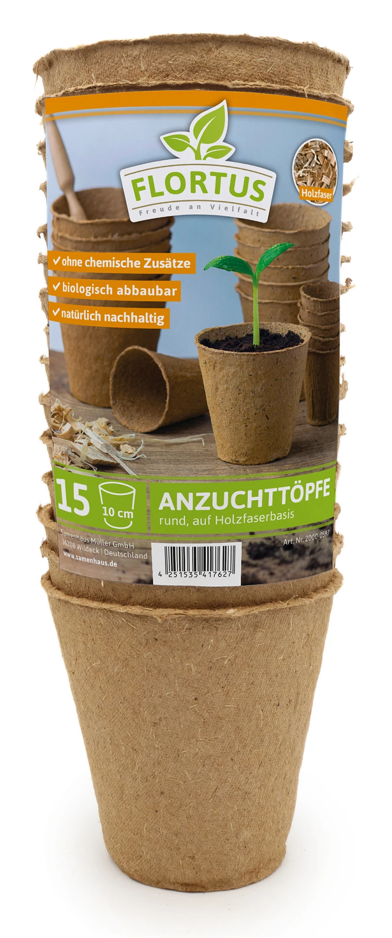 10 Cm Anzuchttopf Rund Auf Holzfaser Basis | Anzuchttöpfe Von FLORTUS 4 10 Cm Anzuchttopf Rund Auf Holzfaser Basis | Anzuchttöpfe Von FLORTUS – Bild 2